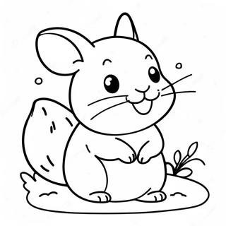 Cute Chinchilla Playing Coloring Page 23694-19178