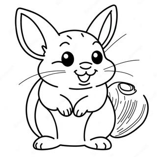 Cute Chinchilla Playing Coloring Page 23694-19179