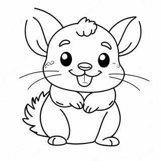 Cute Chinchilla Playing Coloring Page 23694-19180