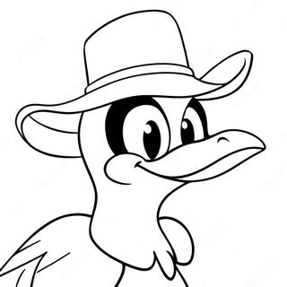 Daffy Duck In Silly Hat Coloring Page 23704-19189