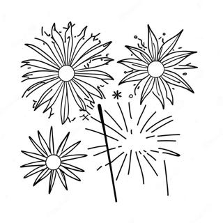 Festive New Year Fireworks Coloring Page 23714-19195