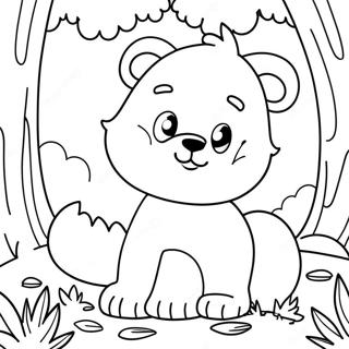 Cute Animals In A Forest Coloring Page 23734-19213