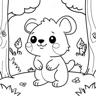 Cute Animals In A Forest Coloring Page 23734-19215