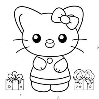 Merry Christmas Hello Kitty Coloring Pages