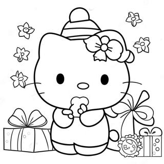 Merry Christmas Hello Kitty Coloring Page 23763-19235