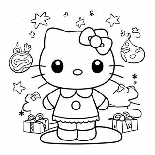 Merry Christmas Hello Kitty Coloring Page 23763-19236