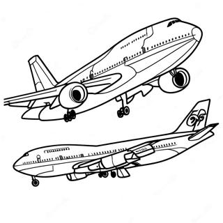 747 Airplane Coloring Pages