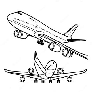 747 Airplane Flying High Coloring Page 23784-19256