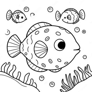 Cute Puffer Fish Underwater Coloring Page 23794-19263