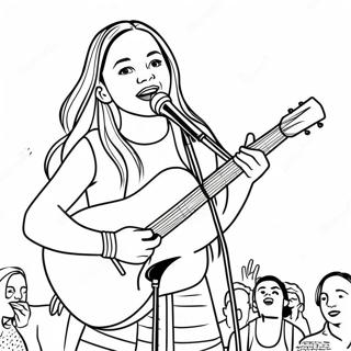 Olivia Rodrigo Singing On Stage Coloring Page 2382-2020