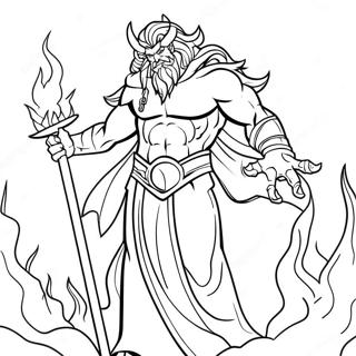 Mighty Hades With Flames Coloring Page 23834-19293