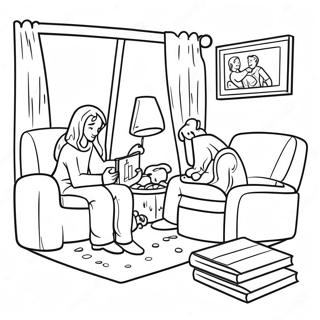 Cozy Movie Night Scene Coloring Page 23884-19333