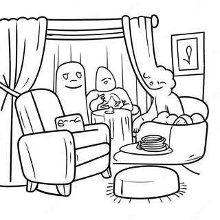 Cozy Movie Night Scene Coloring Page 23884-19334