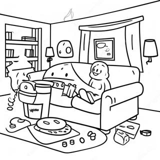 Cozy Movie Night Scene Coloring Page 23884-19336