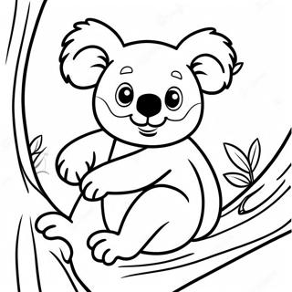 Cute Koala Climbing A Tree Coloring Page 23894-19341