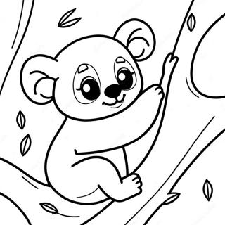 Cute Koala Climbing A Tree Coloring Page 23894-19343