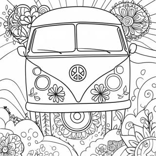 Groovy Hippie Van Coloring Page 23924-19365