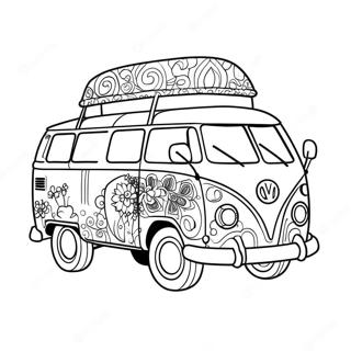 Groovy Hippie Van Coloring Page 23924-19367