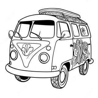 Groovy Hippie Van Coloring Page 23924-19368