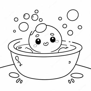 Cute Bubble Bath Scene Coloring Page 2392-2025