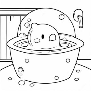 Cute Bubble Bath Scene Coloring Page 2392-2027