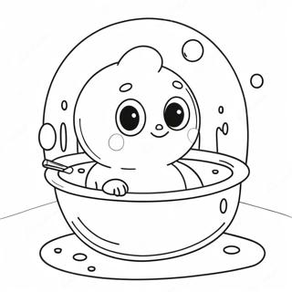 Cute Bubble Bath Scene Coloring Page 2392-2028