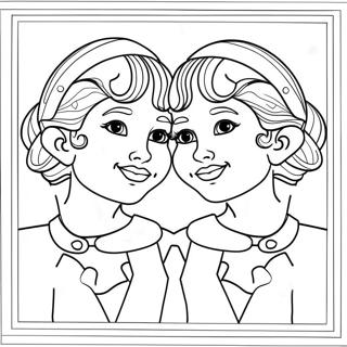 Gemini Twins Playing Together Coloring Page 23944-19379