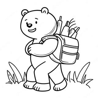 Grizzly Bear With A Backpack Coloring Page 23964-19400