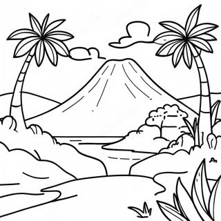 Colorful El Salvador Landscape Coloring Page 23984-19410