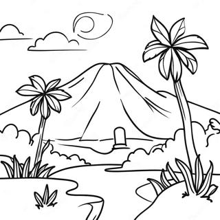 Colorful El Salvador Landscape Coloring Page 23984-19411