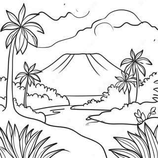 Colorful El Salvador Landscape Coloring Page 23984-19412