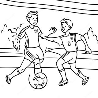 Exciting World Cup Soccer Match Coloring Page 23994-19422