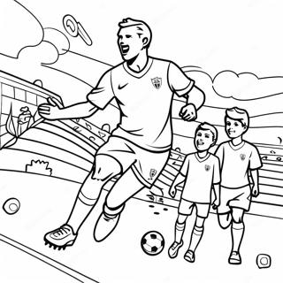 Exciting World Cup Soccer Match Coloring Page 23994-19423