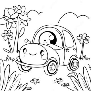 Cute Buggy Huggy In The Garden Coloring Page 24004-19430