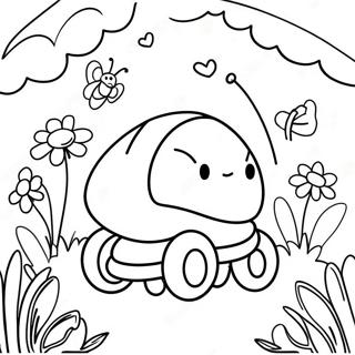 Cute Buggy Huggy In The Garden Coloring Page 24004-19431