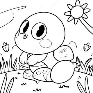 Cute Buggy Huggy In The Garden Coloring Page 24004-19432