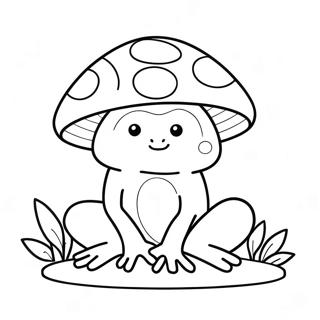 Cute Mushroom Frog Coloring Pages