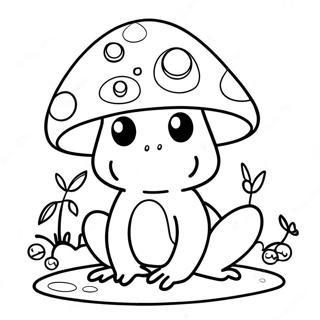 Cute Mushroom Frog Coloring Page 24023-19442