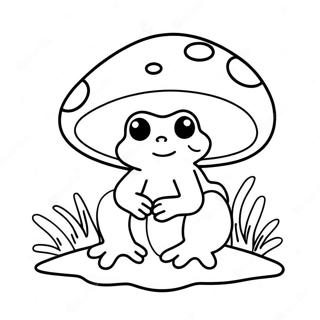 Cute Mushroom Frog Coloring Page 24023-19444