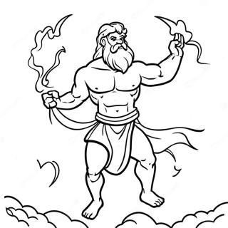 Zeus Throwing Lightning Bolts Coloring Page 2402-2032