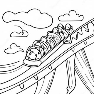 Colorful Roller Coaster Adventure Coloring Page 24044-19464