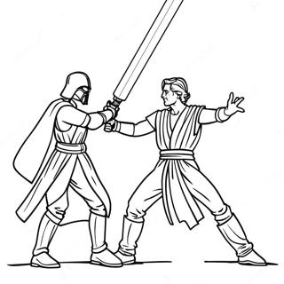 Epic Lightsaber Duel Coloring Page 24054-19468