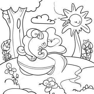 Whimsical Poetry Scene Coloring Page 24074-19482