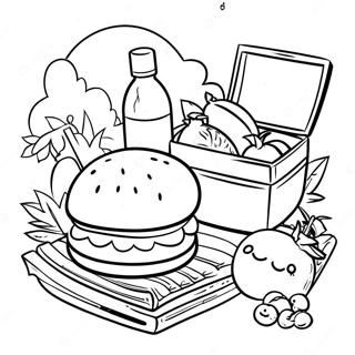 Preppy Summer Picnic Coloring Page 24084-19494