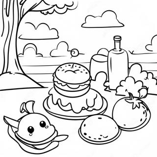 Preppy Summer Picnic Coloring Page 24084-19495