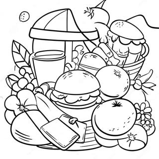 Preppy Summer Picnic Coloring Page 24084-19496