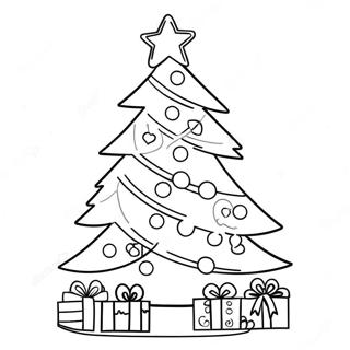 Festive Christmas Tree Coloring Page 24104-19510