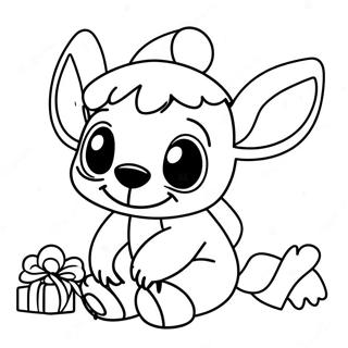 Cute Stitch Christmas Coloring Page 2411-2044