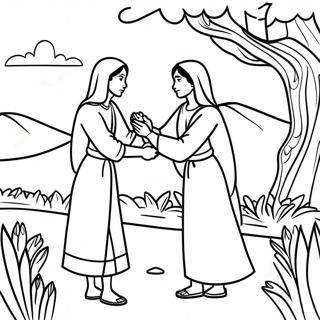 Ruth And Naomi Heartwarming Scene Coloring Page 24133-19537