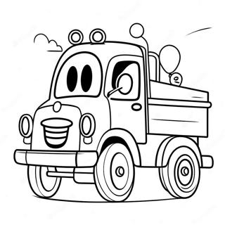 Cute Tow Truck Driving On Road Coloring Page 24144-19542